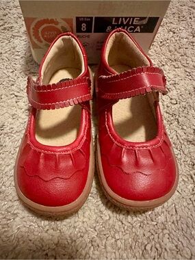 Livie & Luca Ruche Scarlet Red – Size 8 – Rare/Discontinued – Original Box ❤️